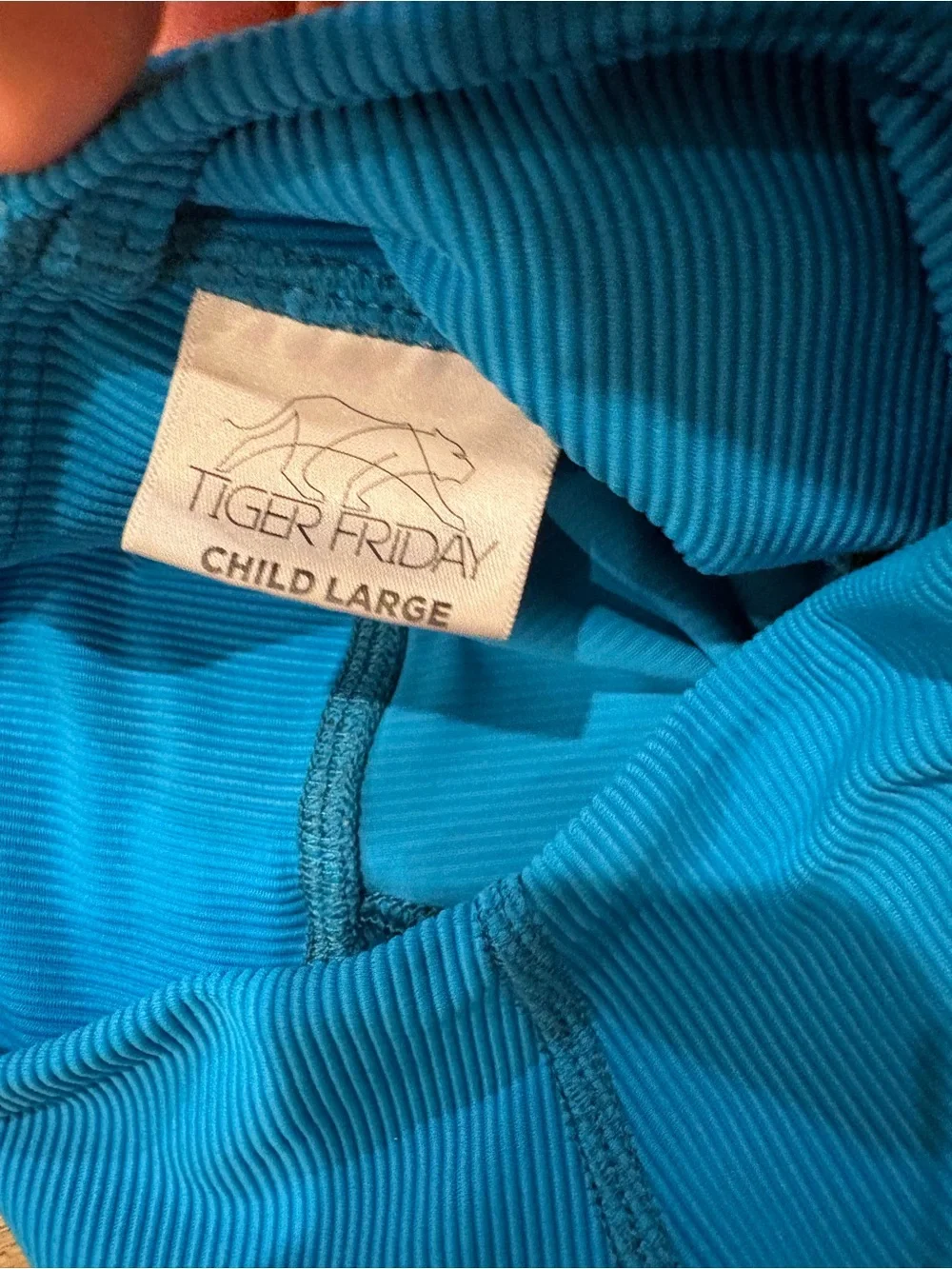 Tigerfriday High-Waist Ribbed Athletic Shorts in Bright Blue